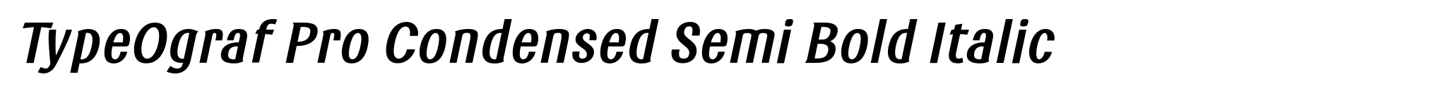 TypeOgraf Pro Condensed Semi Bold Italic image
